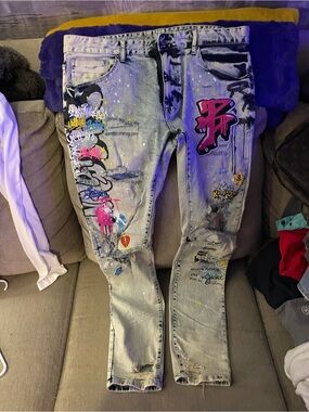 Smoke Rise Heavy Graffitti Jeans w/ Fly Supply L/S Mad Rich Money Talks Tee